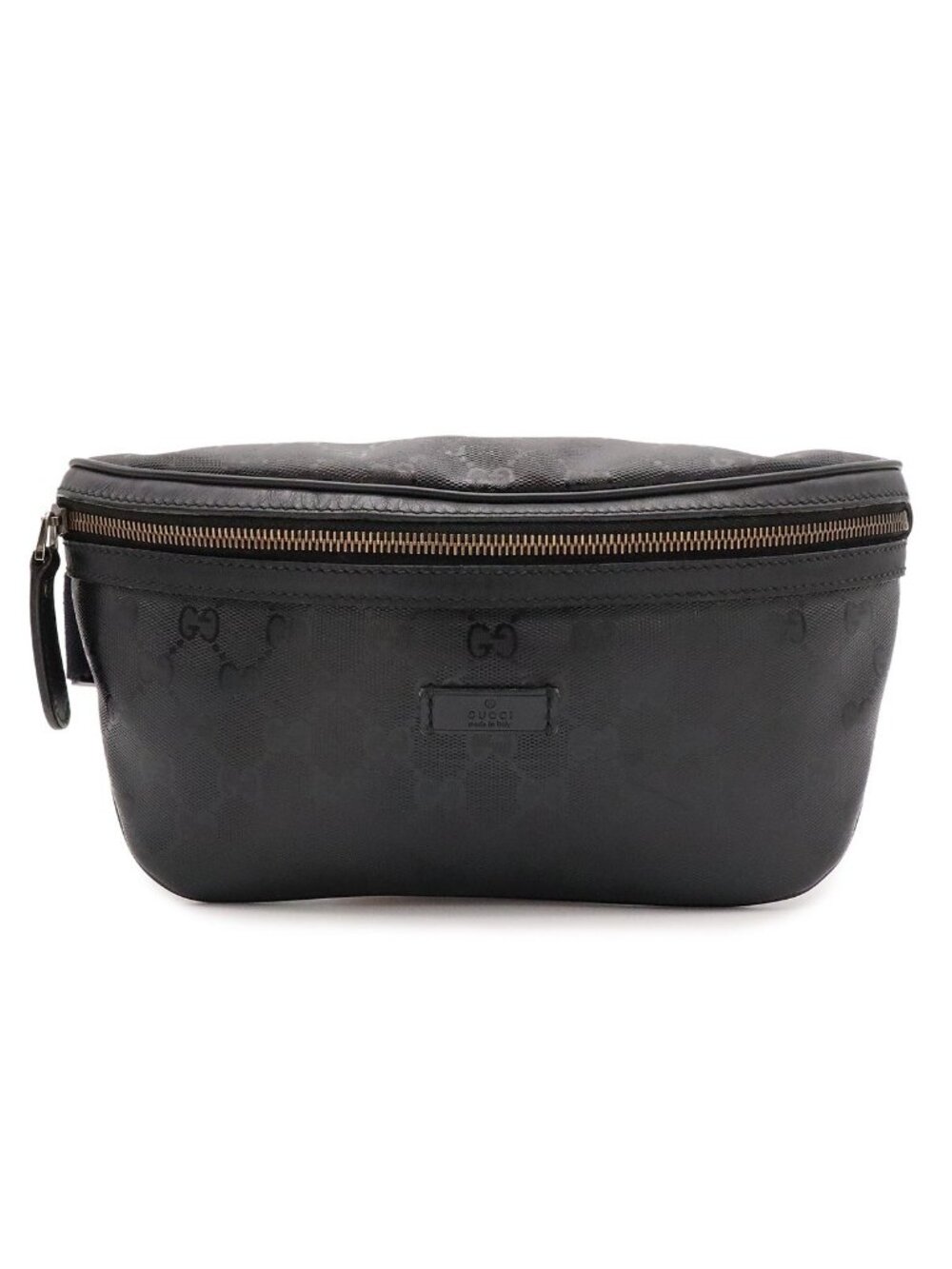 Gucci GG Supreme Belt Bag Waist Pouch Hip Leather Black